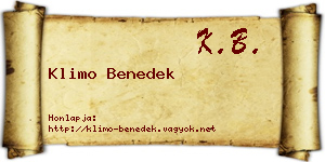 Klimo Benedek névjegykártya